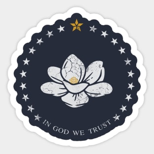 Mississippi Flag In God We Trust Sticker